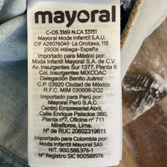 Mayoral Girls Denim Vest Size 10 Pearl Studded Light Wash Jean Jacket Western - Picture 8 of 12